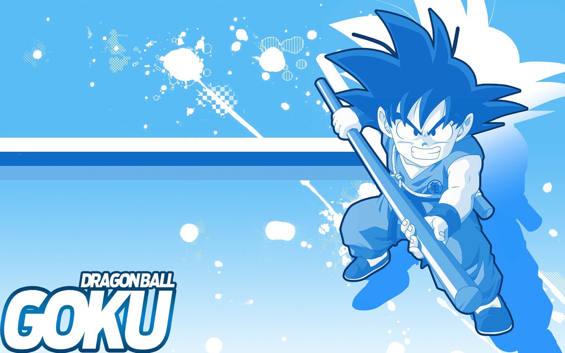 Goku de niño enfadado con un fondo azul