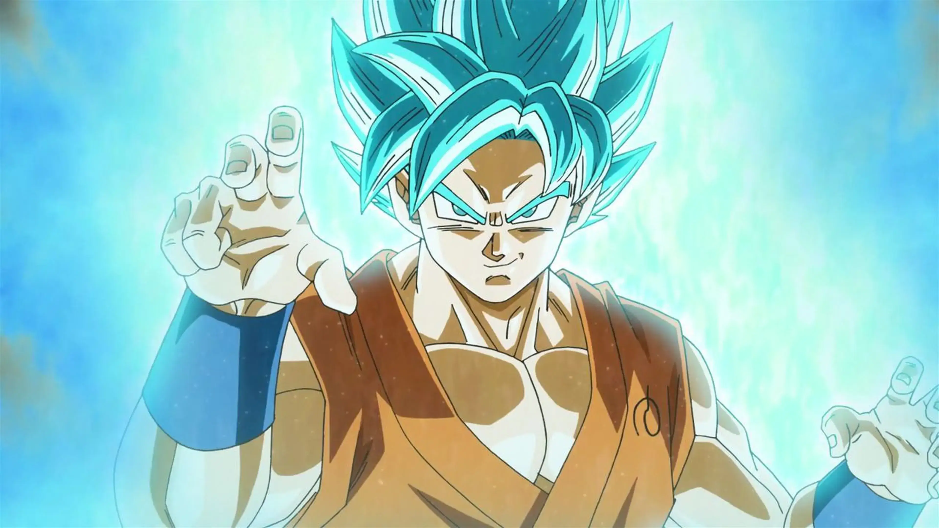 Goku en fase Super Saiyan Blue batallando