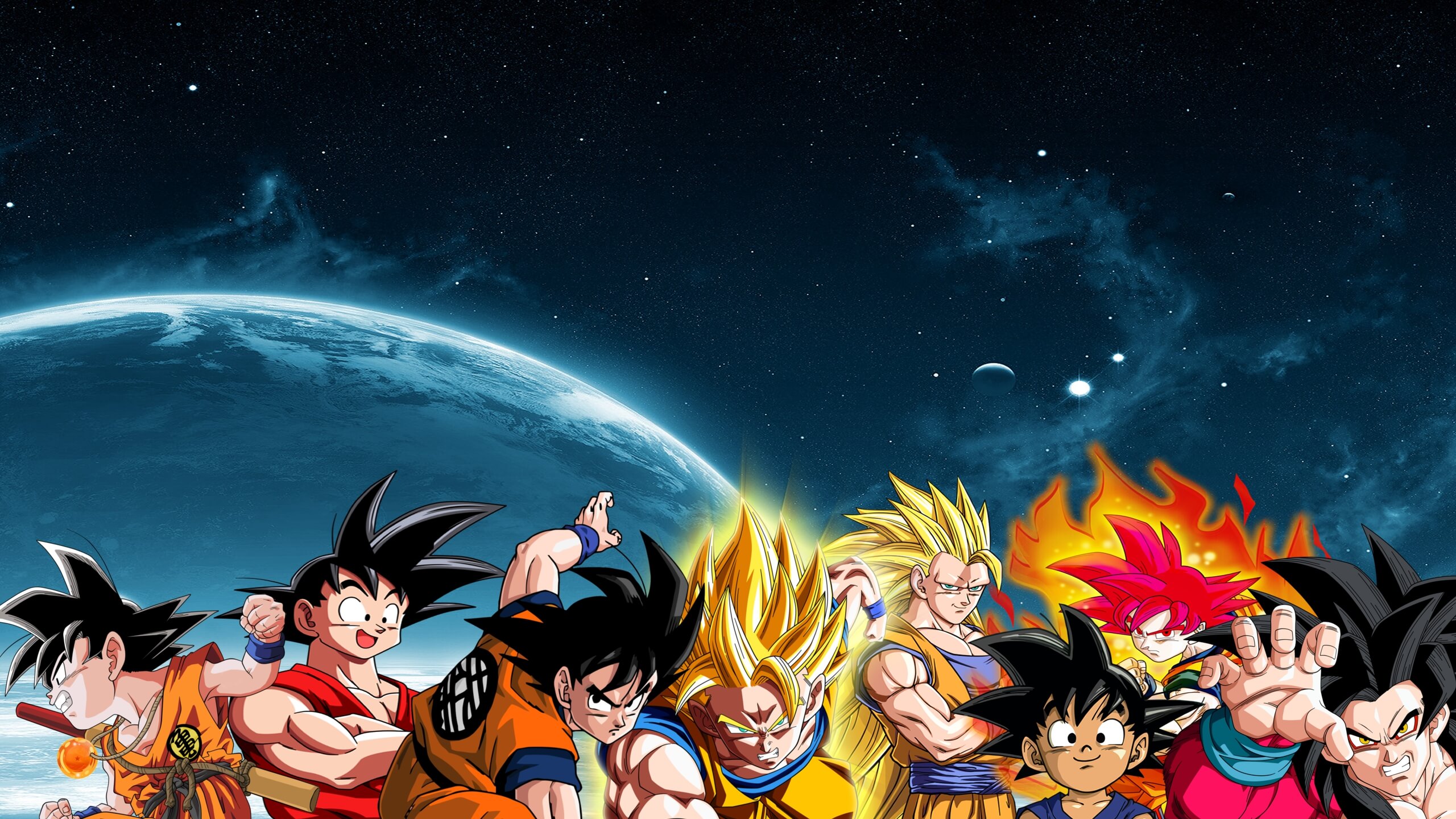 Todas las versiones de Super Saiyan de Goku de Dragon Ball en el espacio