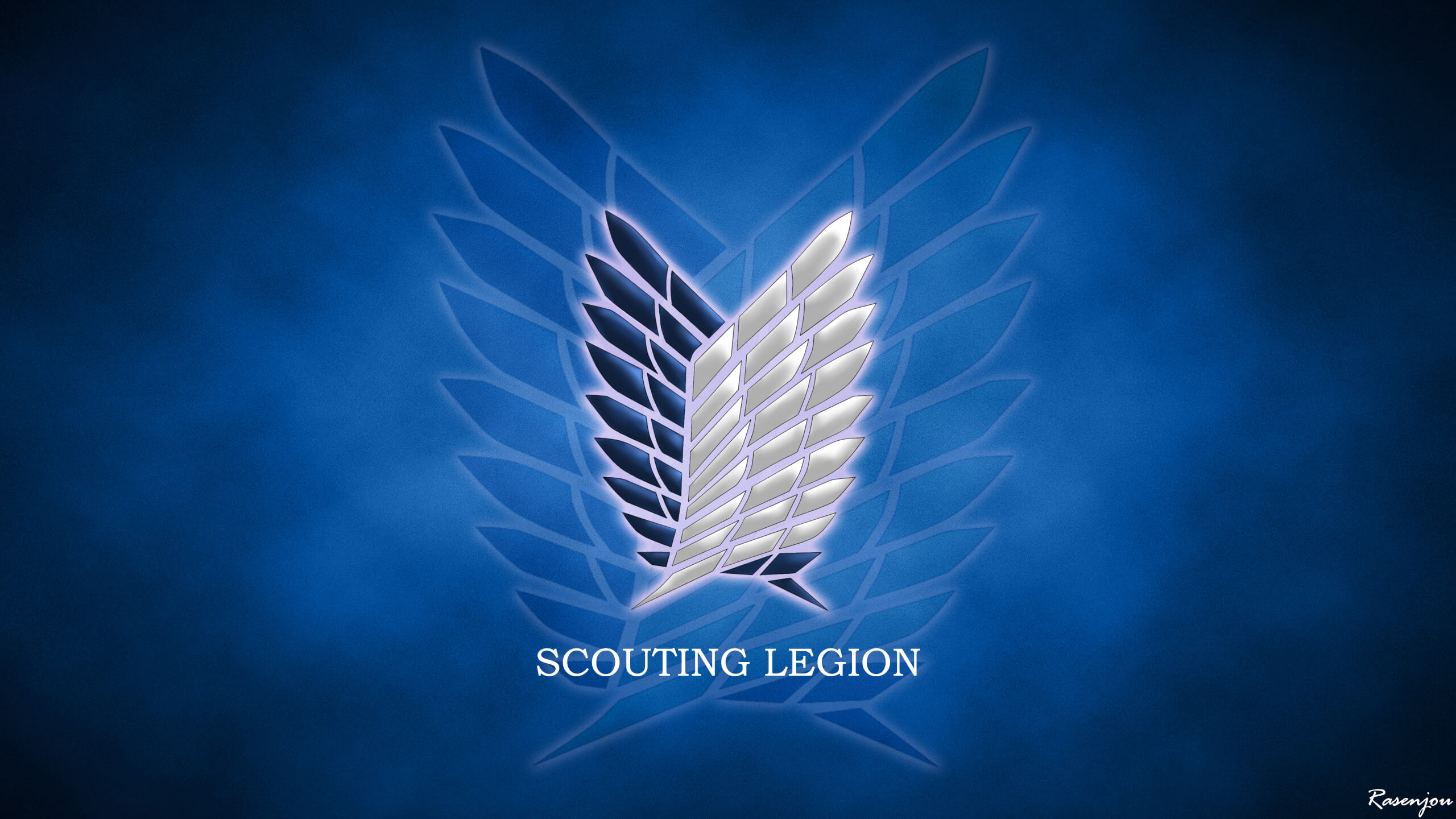El logo del cuerpo de Exploración con un fondo azul