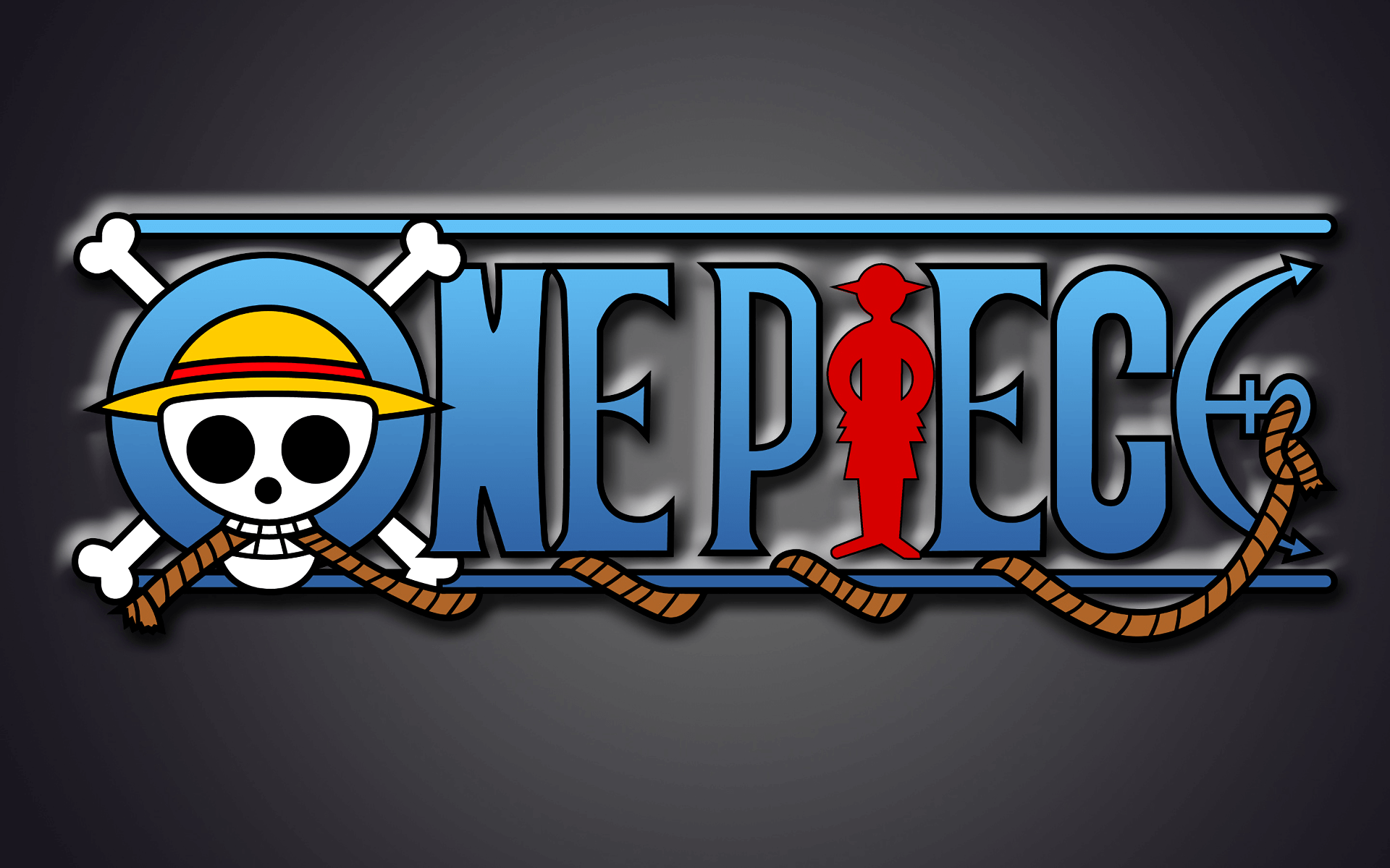 Logotipo de One Piece con sombrero de paja sobre fondo brillante