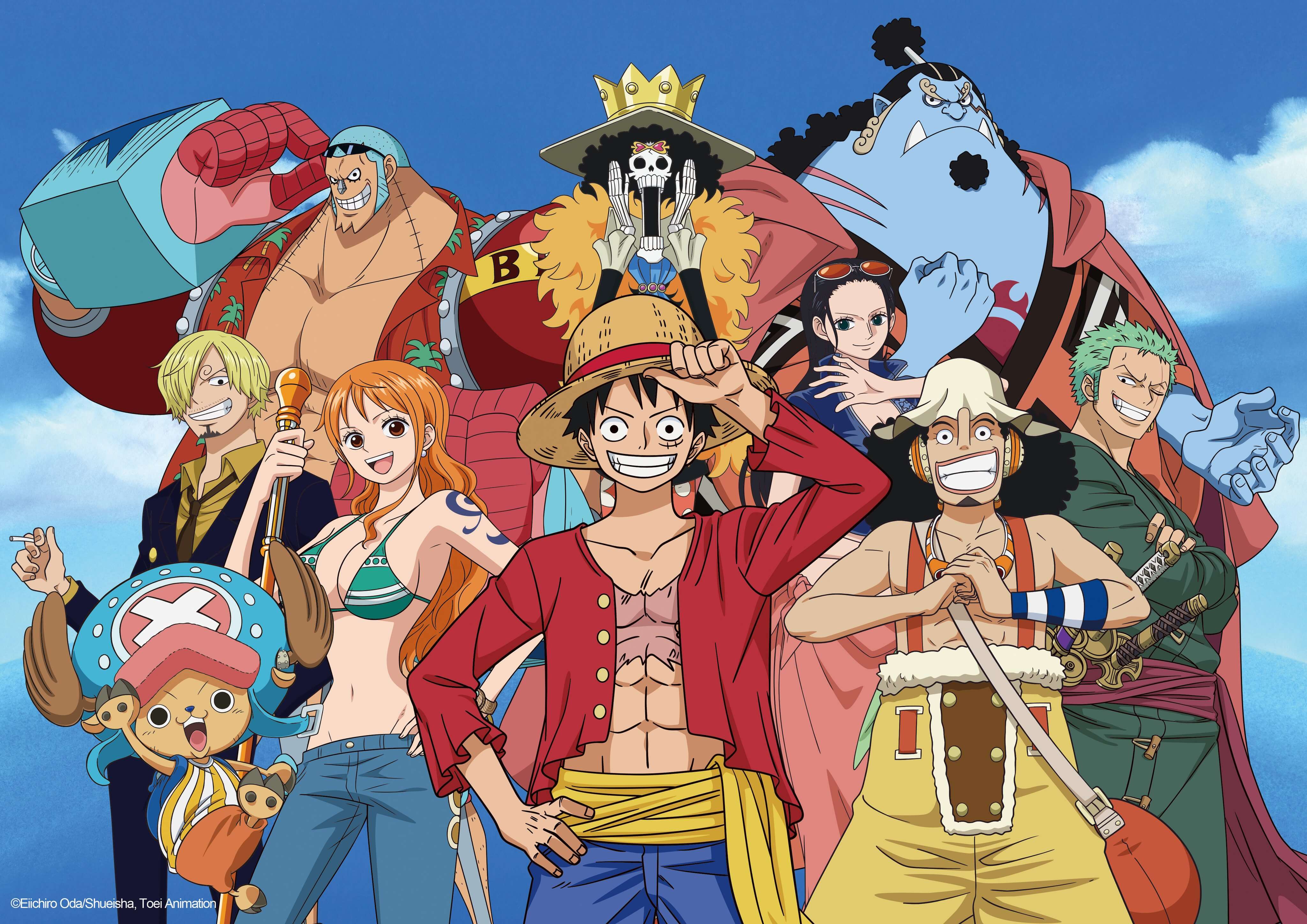 La tripulación de los Sombrero de Paja después del timeskip, posando con sus nuevos atuendos
